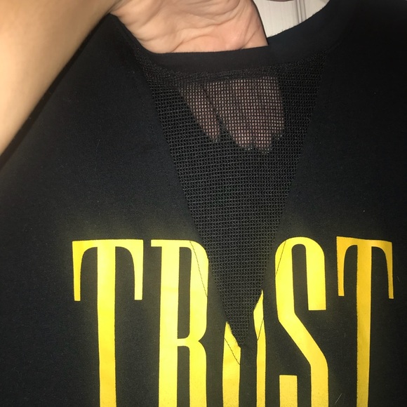 Trust No One Graphic T With Mesh V-Neck - Picture 8 of 8